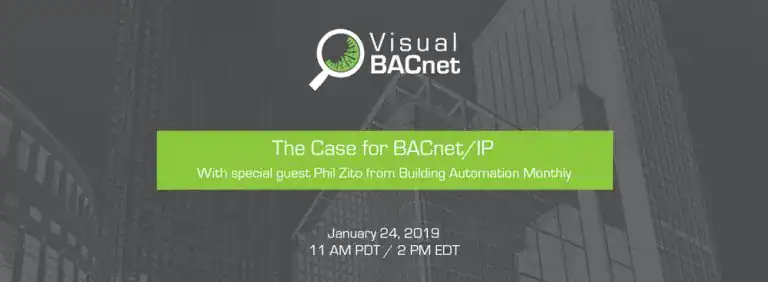 Visual BACnet webinar announcement for BACnet/IP