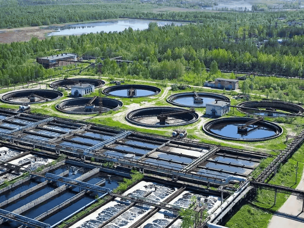 Aerial photo of Oldsmar Water Treatment plant, Florida